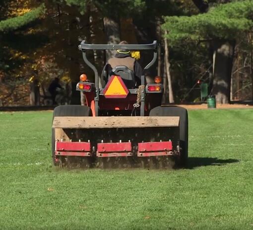 Aerator on playing field in Springfield, MA