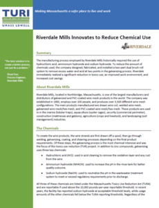Cover for Riverdale Mills lnnovates to Reduce Chemical Use case study